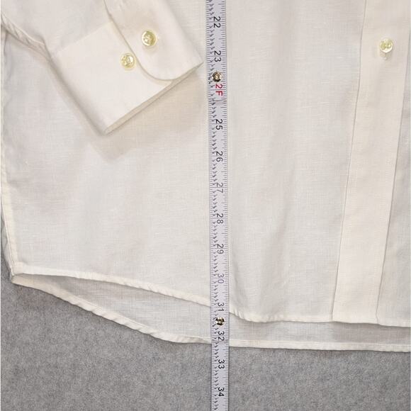 Jos A Bank Mens XXL Traveler Collection White 100% Linen Button Up Shirt - Picture 5 of 9